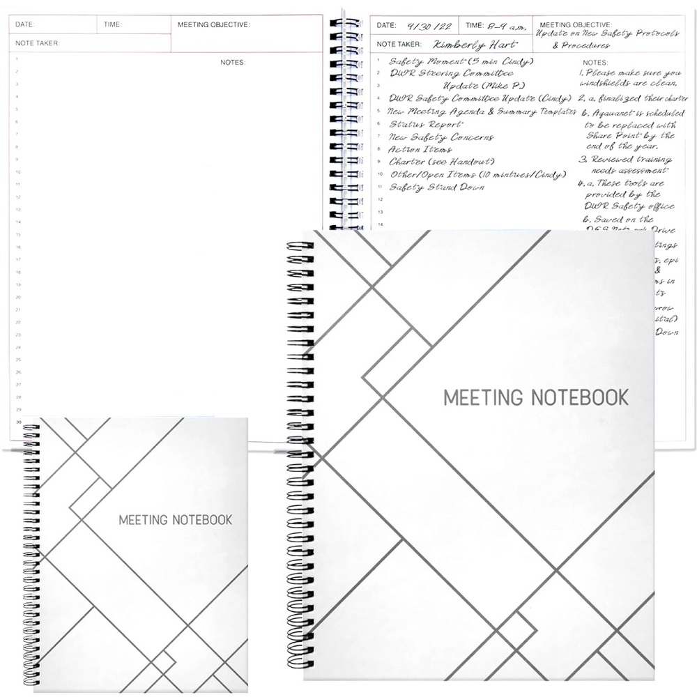 Meeting Notebooks Spiral-Bound Planner Office, Business, Organizer 8.5 x 11 In
